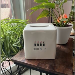 Rae Dunn Hello Pretty Lipstick Ceramic Tissue Box